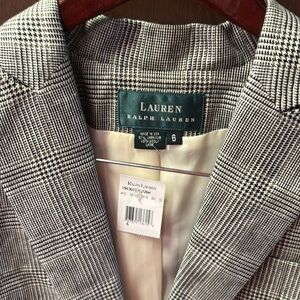 Lauren Black/White Checkered Fitted Blazer